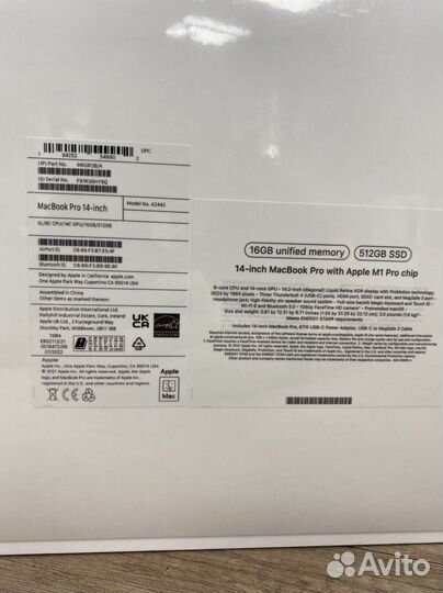 Apple MacBook Pro 14 M1 Pro 8C14C/16Gb/512 Gb SSD