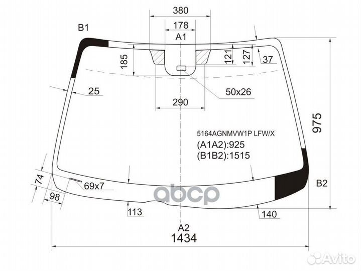 Стекло лобовое + дд mazda 6 4/5D 02-07 5164agnm