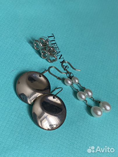 Серьги серебро tiffani оригинал