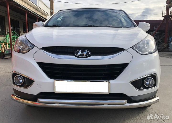 Защита переднего бампера Hyundai IX35 2010+ двойна