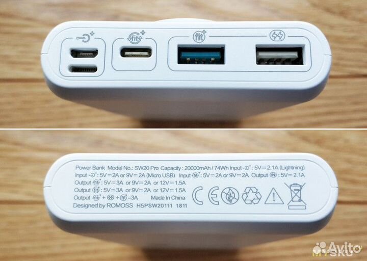 Внешний аккумулятор Romoss sw20ps (20000mah)