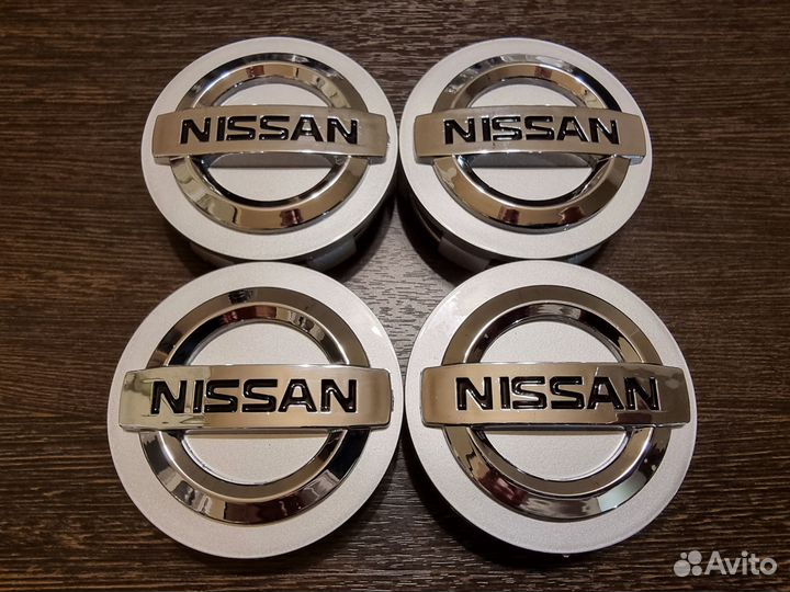 Колпачки на литые диски Nissan 60мм серебристый