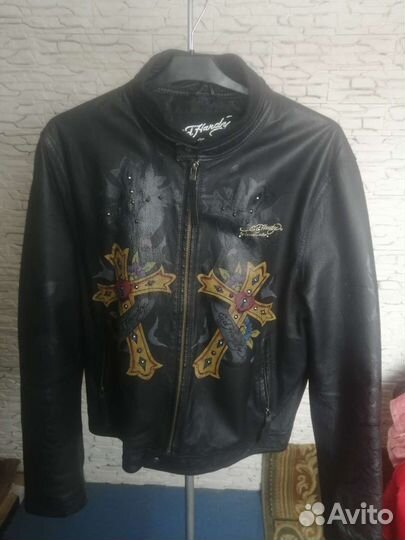 Кожаная куртка ED Hardy by Christian Audigier Lede