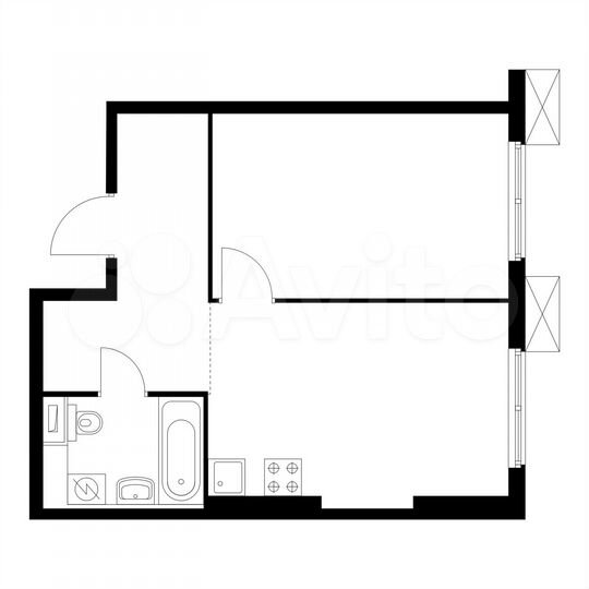 1-к. квартира, 40,6 м², 6/17 эт.