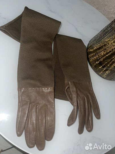 Перчатки высокие женские кожаные eleganzza