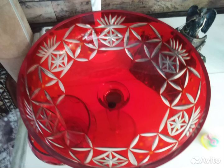 Конфетница фруктовница Богемия СССР хрусталь