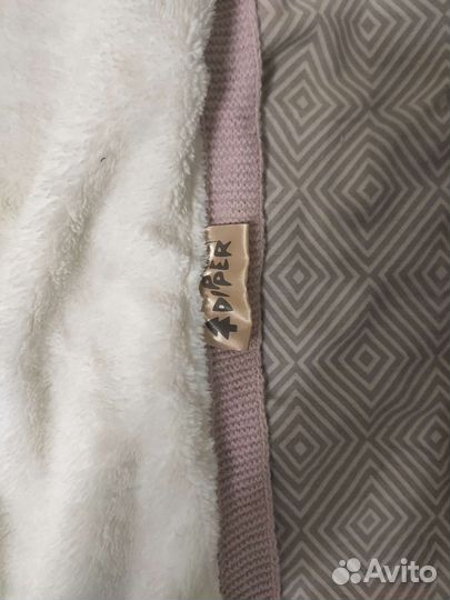 Плед детский кролик с ушками и хвостик вязаный