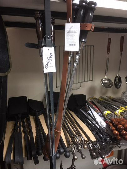 Набор шампуров в кожаном колчане