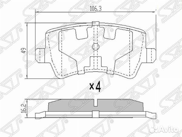 Колодки тормозные зад volvo XC60/70/land rover evo