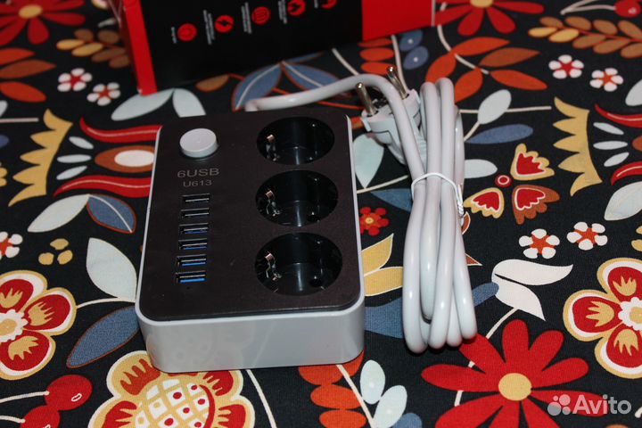 Сетевой фильтр с usb 1м