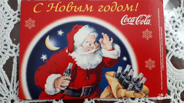 Коллекционные открытки,поднос Coca-Сola Новый год