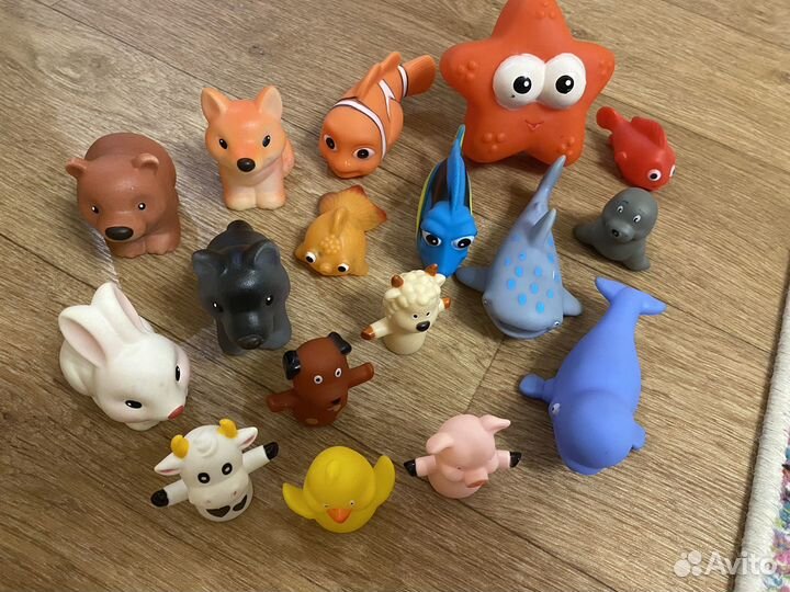 Резиновые игрушки (17 шт.) для малышей 0+