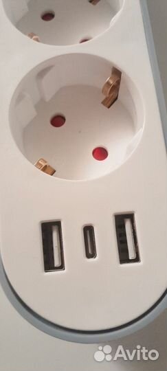 Сетевой фильтр 1,8 м. С USB и mikro USB