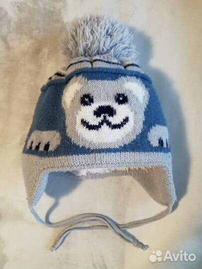 Зимняя шапка для мальчика 1-2 года