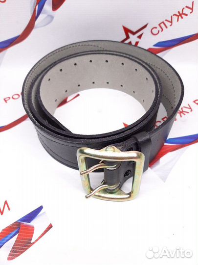 Ремень портупейный кожаный черный