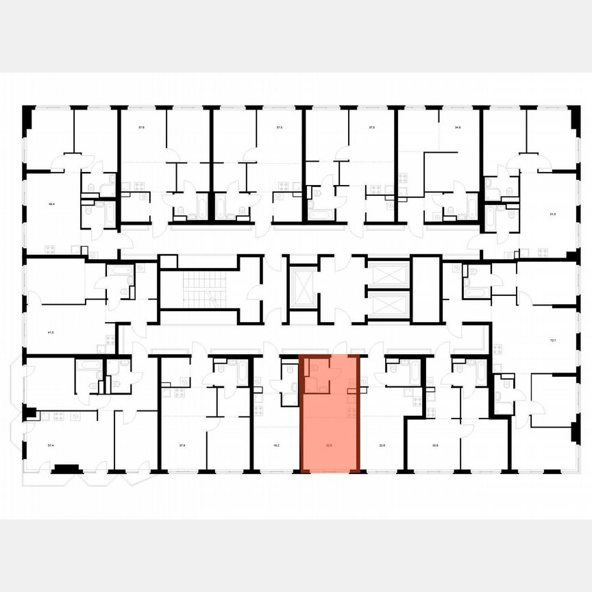 Квартира-студия, 22,6 м², 5/20 эт.