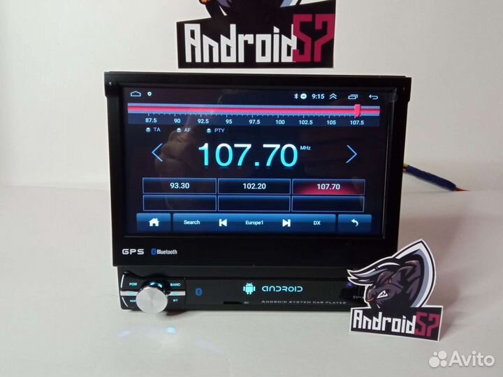 Магнитола 1 din с выдвижным экраном Android