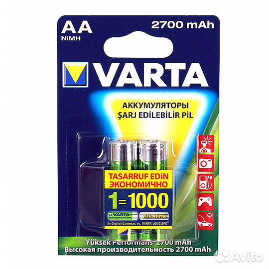 Аккумуляторы varta 2700mAh AA Professional (блисте