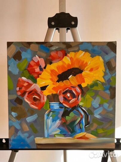 Картина маслом на холсте «Подсолнух»