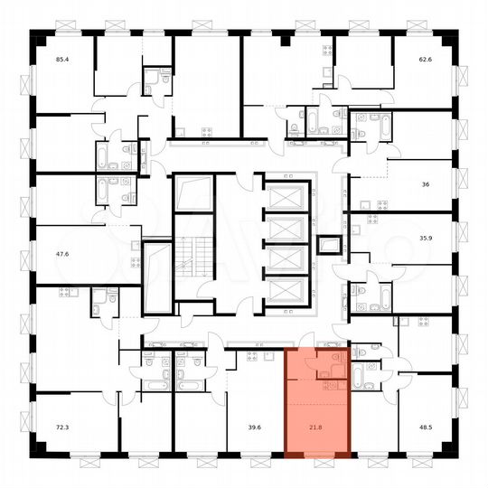 Квартира-студия, 21,8 м², 2/33 эт.