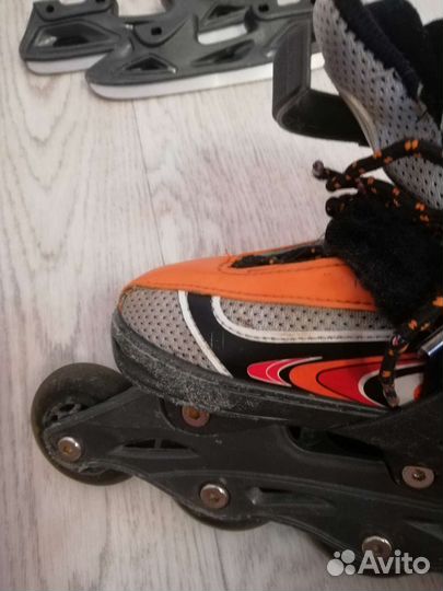 Роликовые коньки детские раздвижные 2 в 1