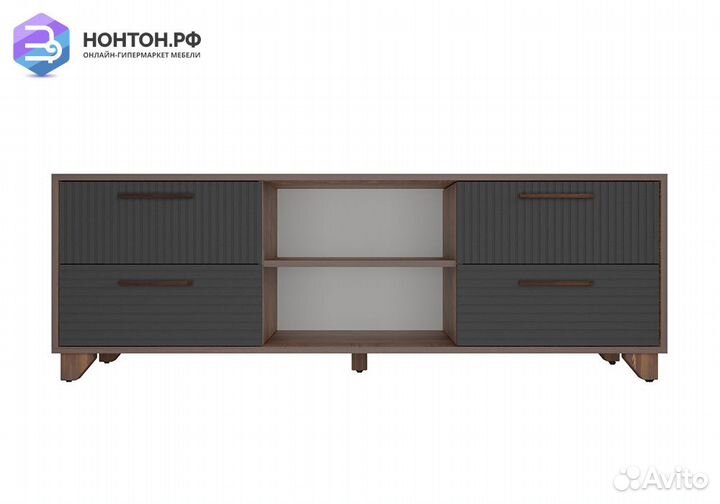 Тв-тумба с нишей Копенгаген дуб самдал / серый гра