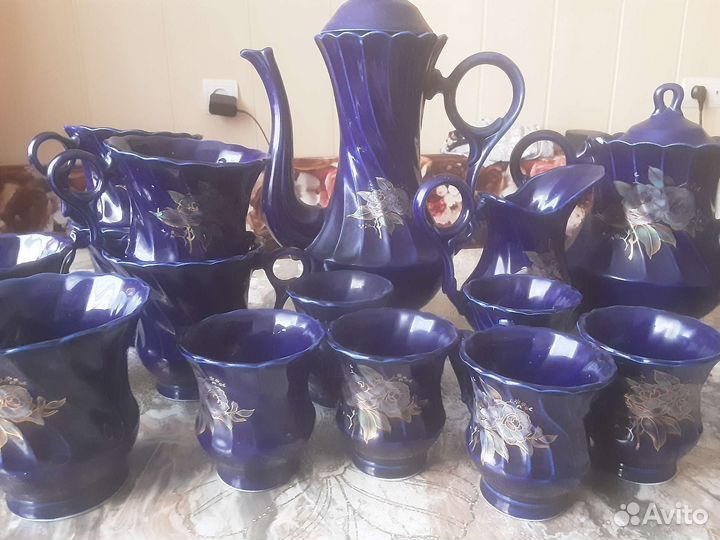 Чайно кофейный сервиз Кобальт СССР