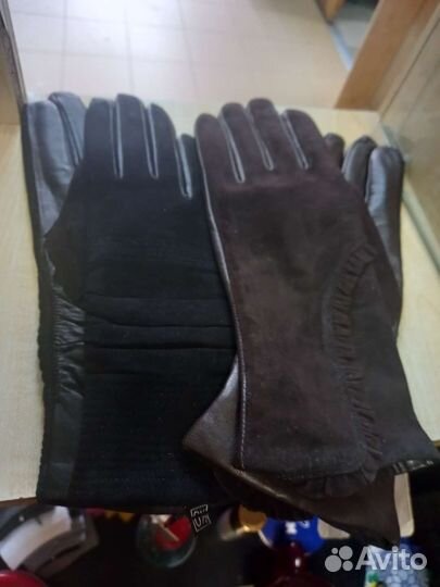 Перчатки женские кожаные