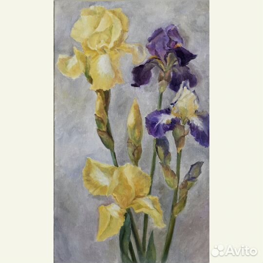 Картина маслом цветы 50х30