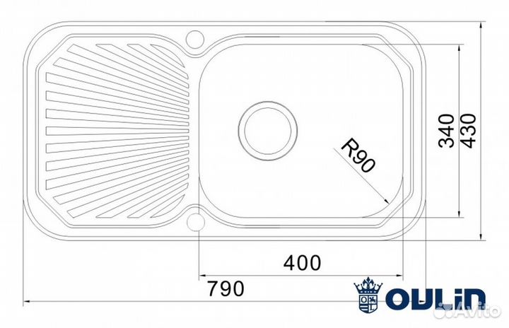 Металлическая мойка Oulin OL-307