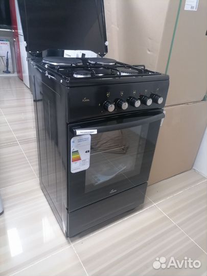 Газовая плита новая комбинированная электро черная
