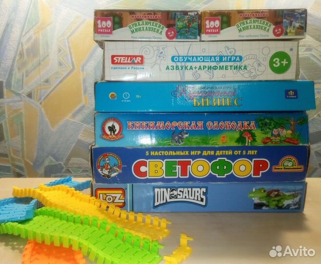 Настольные игры для детей, пазлы,строительные кубы