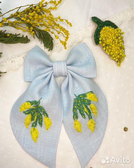 Льняной бантик