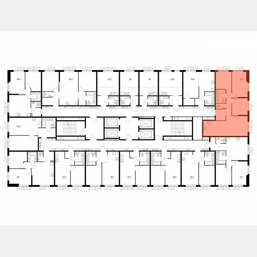 3-к. квартира, 70 м², 4/38 эт.