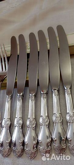 Вилки и ножи мельхиор Серебряная Роза Кольчугино