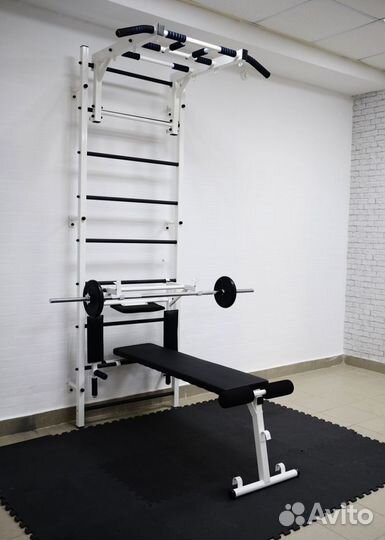 Шведская стенка 4в1 рукоход белая