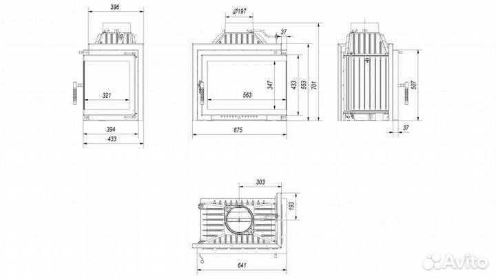 Топка чугунная simple угловая правая