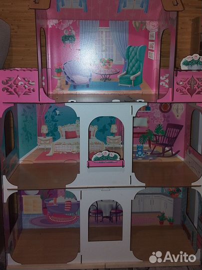 Кукольный домик для барби с мебелью
