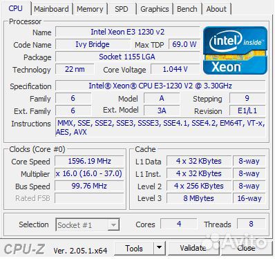 Процессор Intel Xeon E3-1230v2