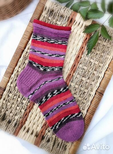 Носки вязаные шерстяные