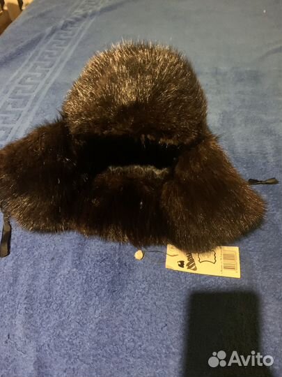 Норковая шапка мужская ушанка 57 размер