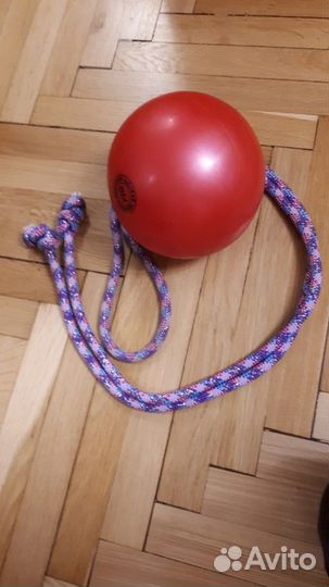 Гимнастический мяч с чехлом и скакалка