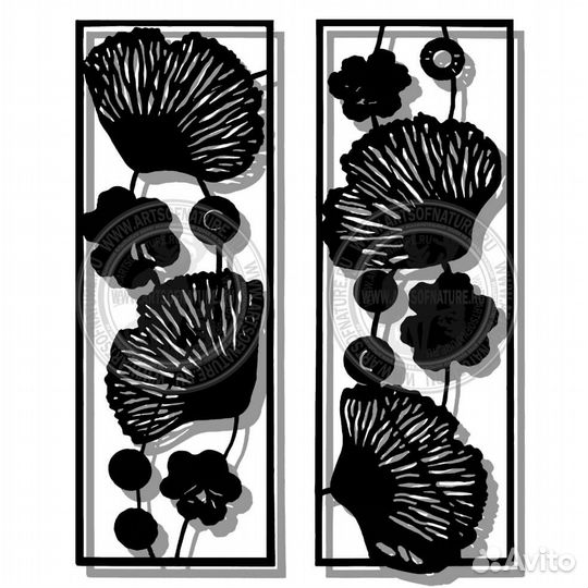 Настенные картины в форме листьев