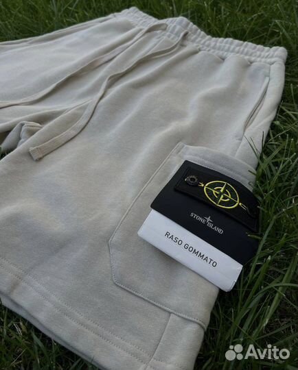 Мужские шорты Stone island с патчем новые