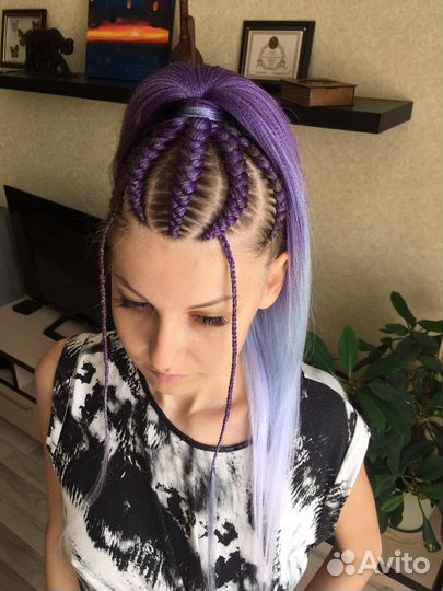 Плетение кос, косички с канекалоном