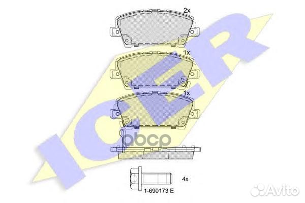 Торм. колодки диск. Civic VII 1.3i IMA Hybrid