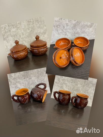 Горшок для запекания, бокалы