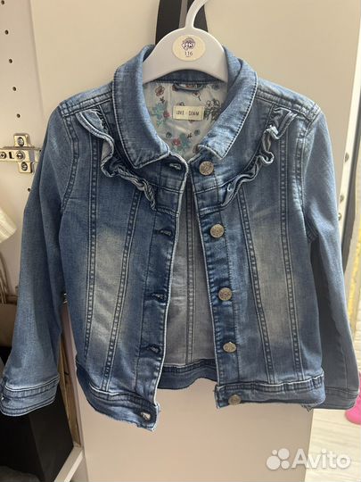 Джинсовая куртка mothercare длч девочки 116