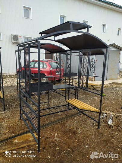 Беседка с мангалом,Мангал с крышей