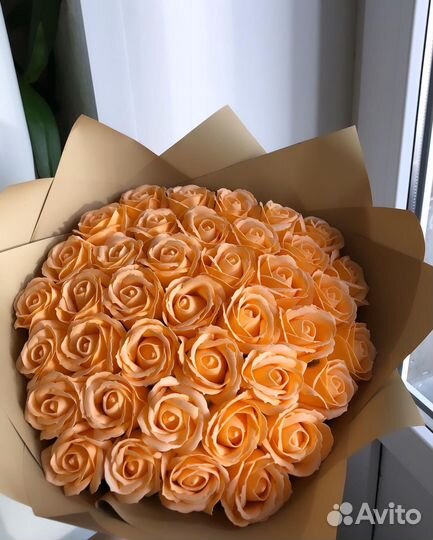 Букет красивых мыльных роз